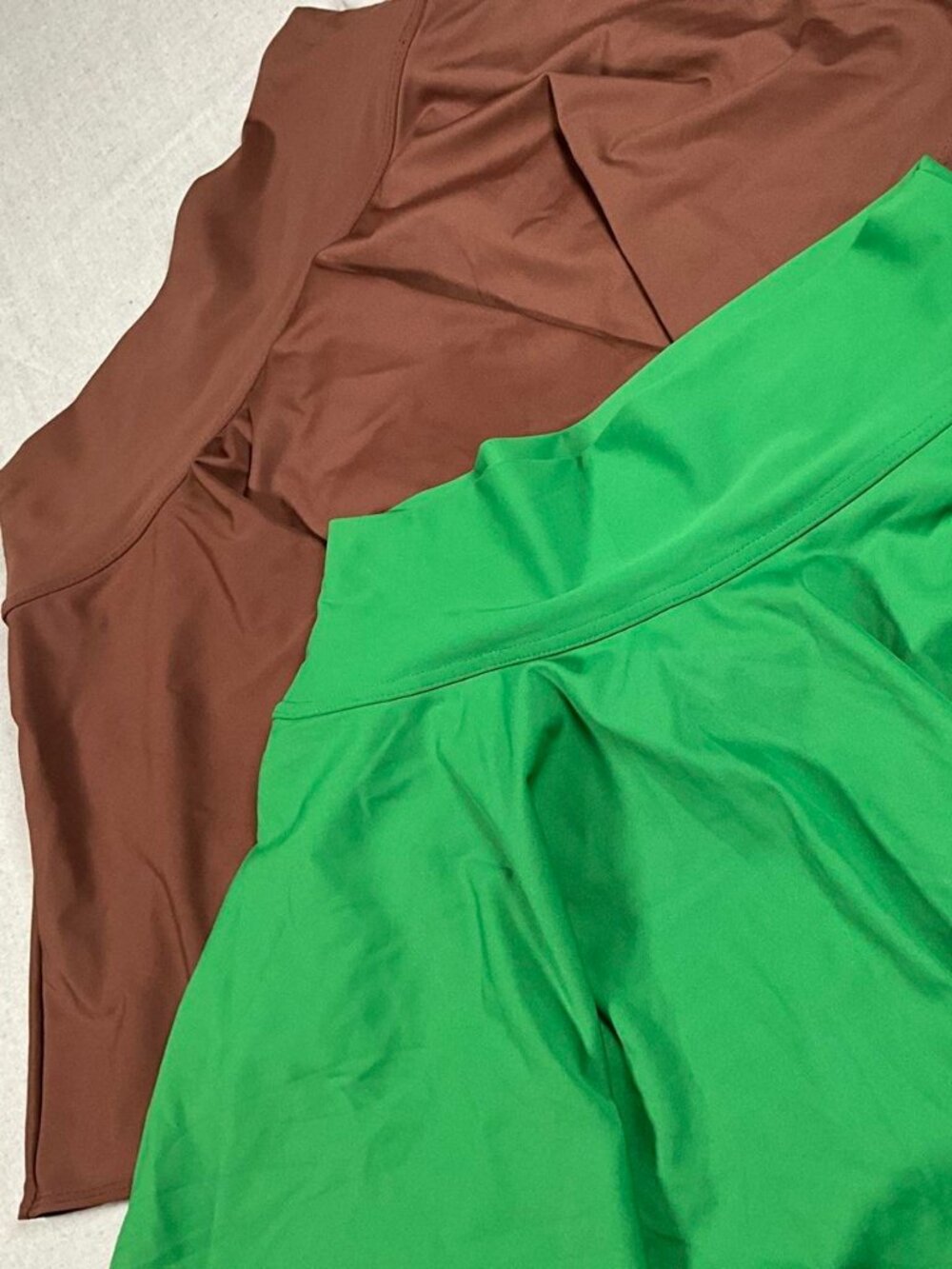 Womens Pinspark Athletic Golf Performance Brown Green 2 Piece Skort Lot (Small)
